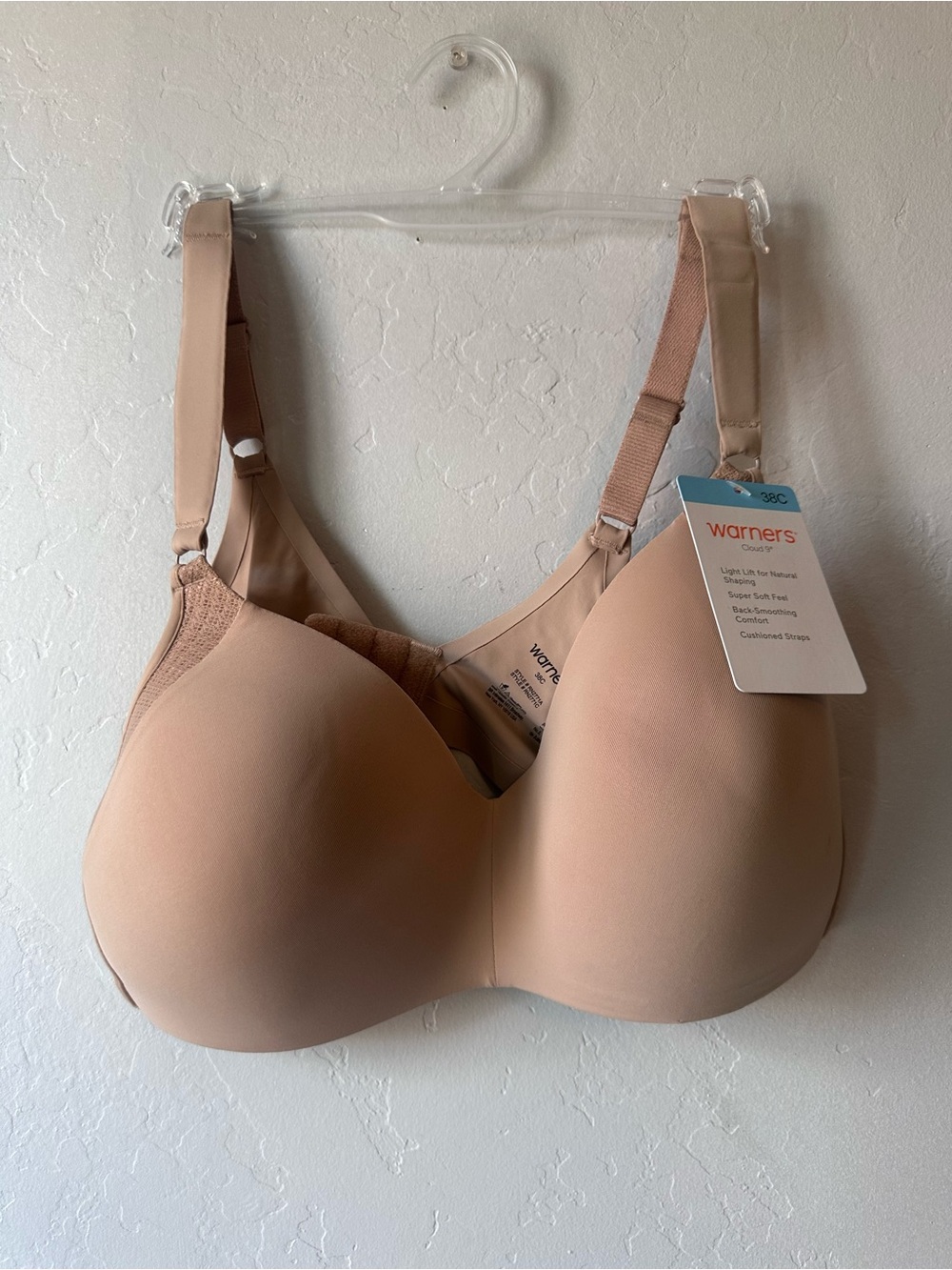 NWT Warner's Nude/Beige Supportive Bralette - 38C